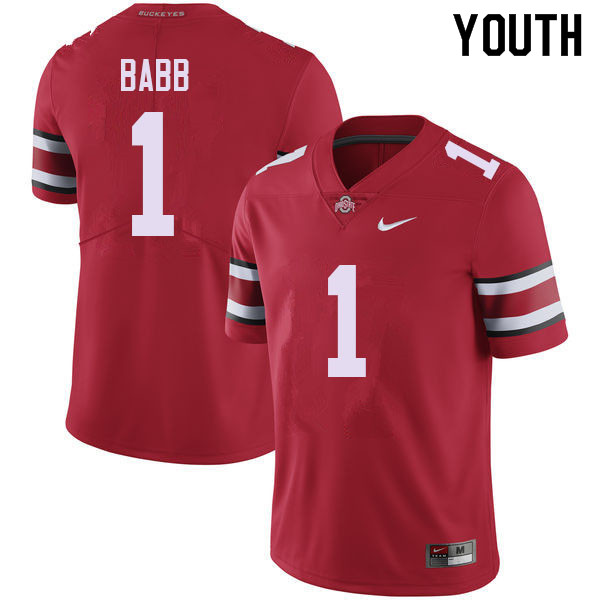 Youth Ohio State Buckeyes #1 Kamryn Babb Red Authentic College Stitched Football Jersey 23VH041YO